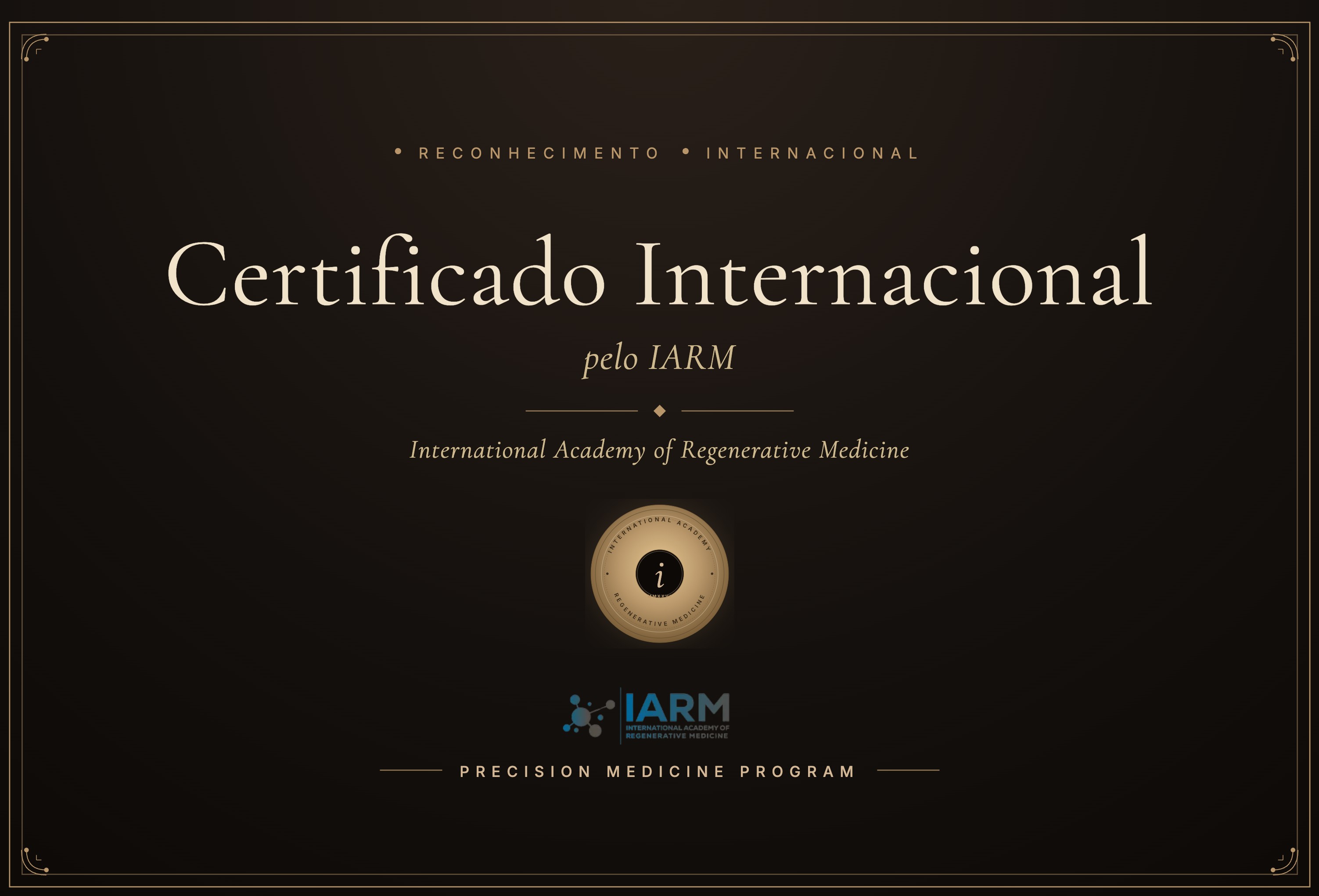 Certificado Internacional pelo IARM